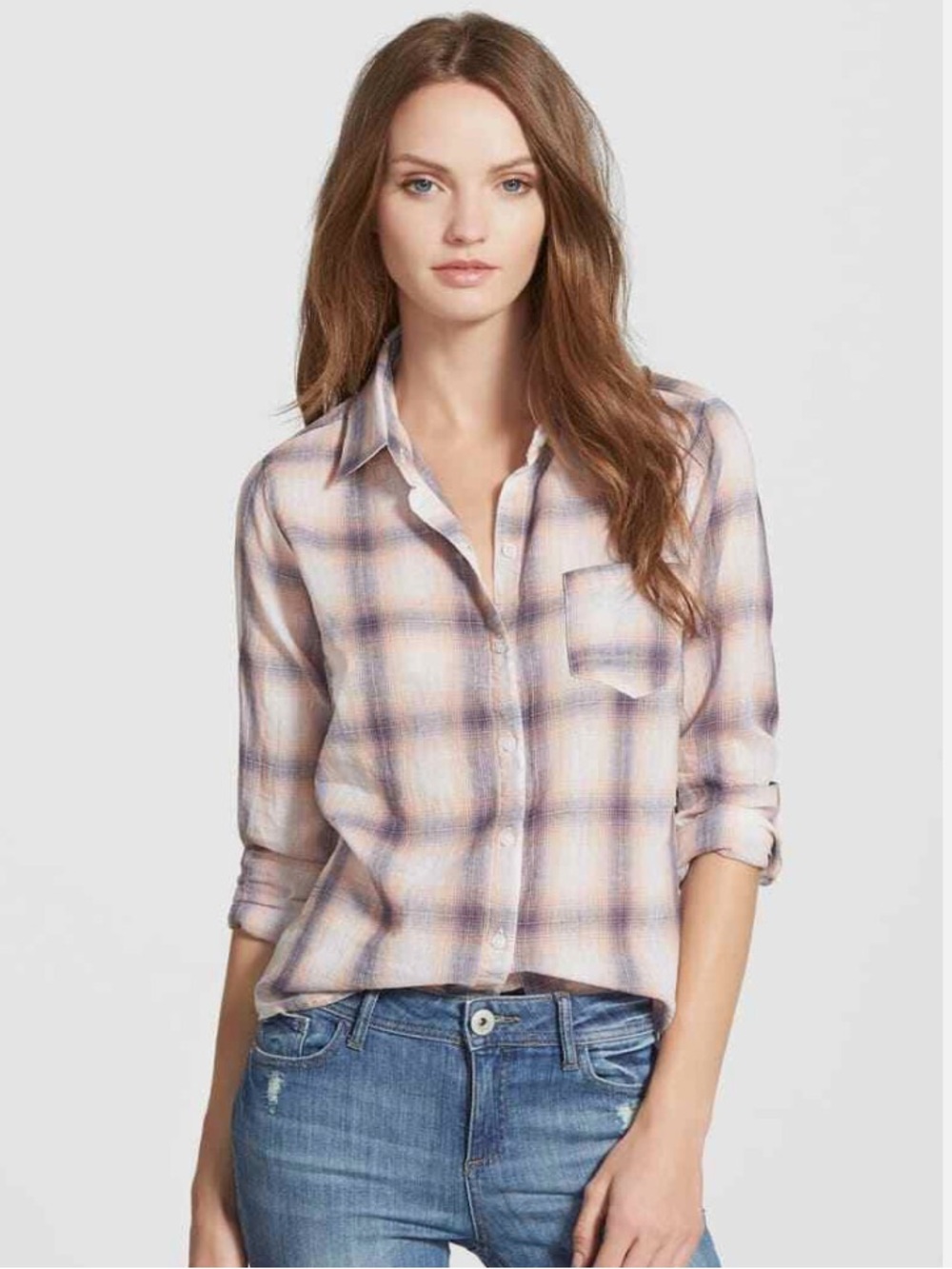 Rails Plaid Button-Down Shirt in Cream, Pink & Blue